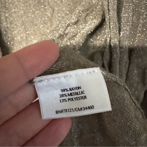 Eileen Fisher shawl cover up sweater bronze metallic light weight cardigan - Picture 6 of 7